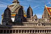 Bangkok Grand Palace, the Wat Phra Keow (temple of the Emerald Buddha), model of Angkor Wat on the northern side of the platform. 